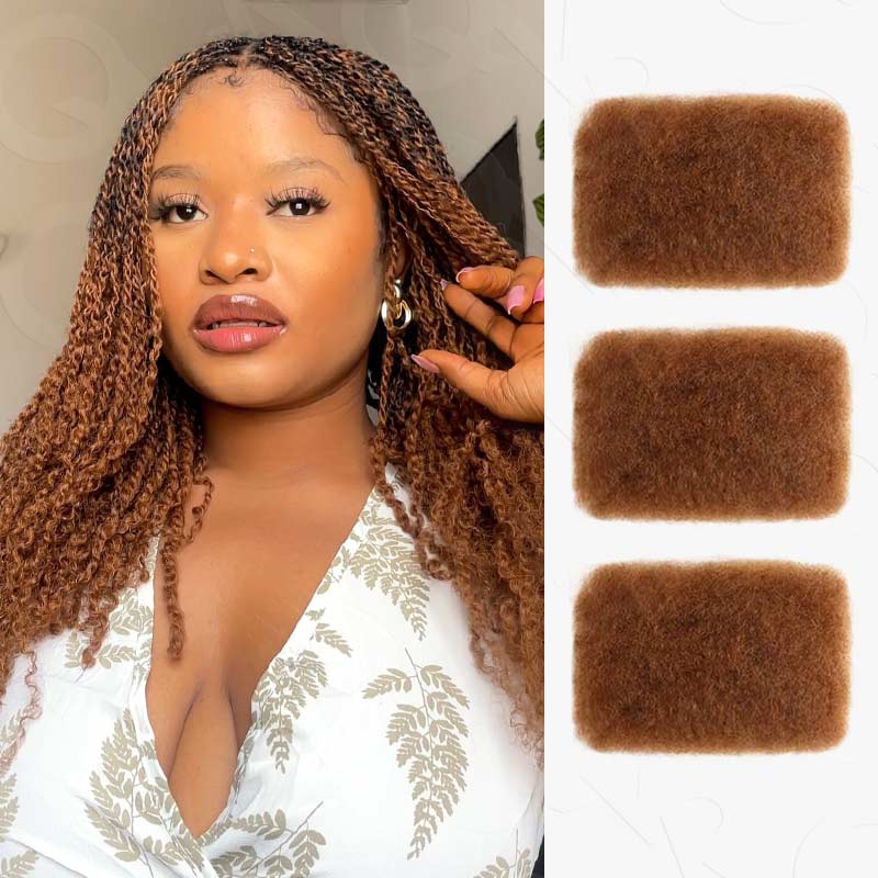 QVR Type 4C Afro Kinky Bulk Braiding Human Hair Extensions For Black Women - Image 16