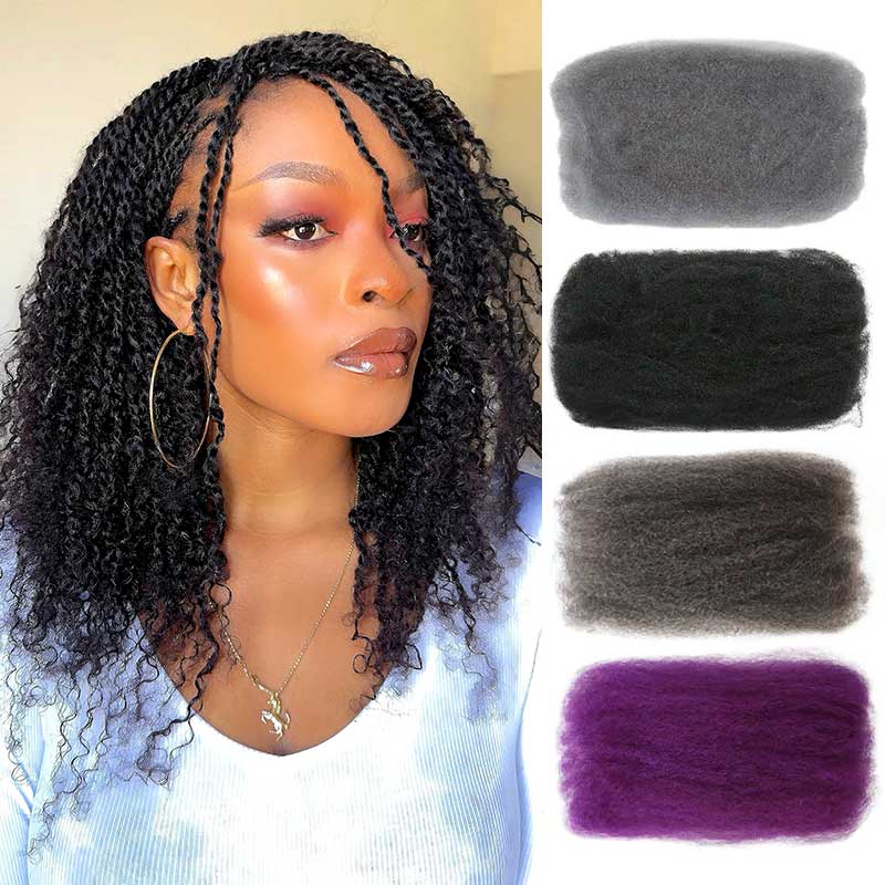 QVR Type 4C Afro Kinky Bulk Braiding Human Hair Extensions For Black Women - Image 4