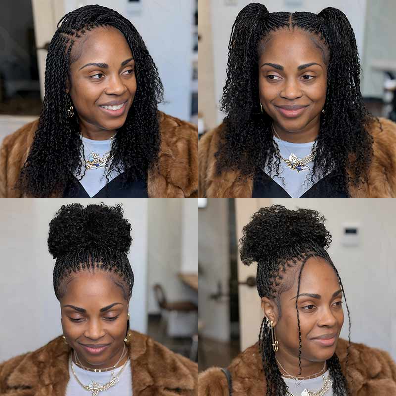 QVR Type 4C Afro Kinky Bulk Braiding Human Hair Extensions For Black Women - Image 5