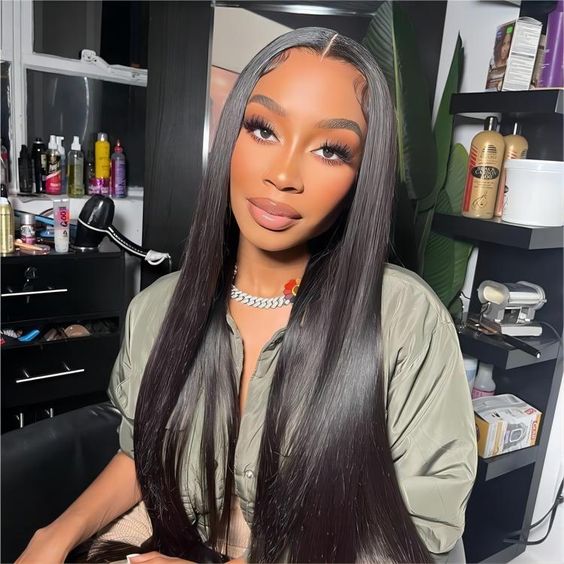 QVR Straight GlueLess Wig HD Lace Frontal Virgin Hair Wigs Lace Closure Wig Pre Plucked With Baby Hair Wigs 250% Density - Image 3