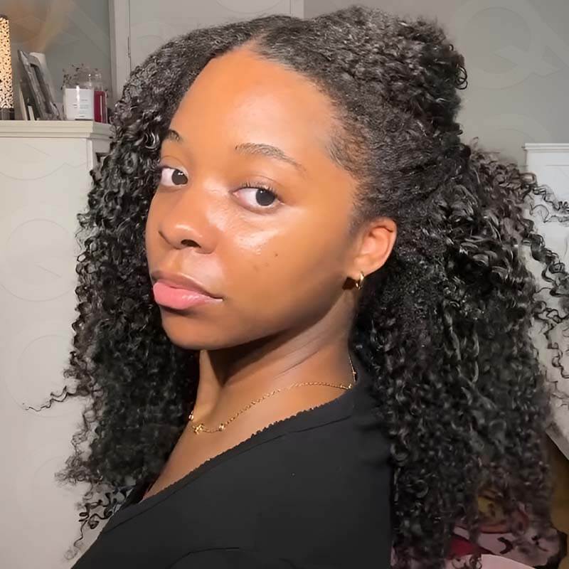 QVR Soft Feather Crochet Hair 3 Packs Small Kinky Curly Machine Made Human Hair Extension - Image 7