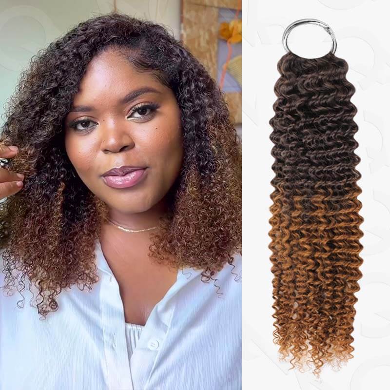 QVR Soft Feather Crochet Hair 3 Packs Small Kinky Curly Machine Made Human Hair Extension - Image 12