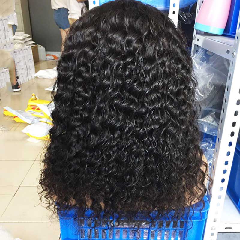 QVR 12A Grade Kinky Curly Wig Brazilian Human Hair Wigs With Bangs Full Machine Made Fringe Wigs - Image 6