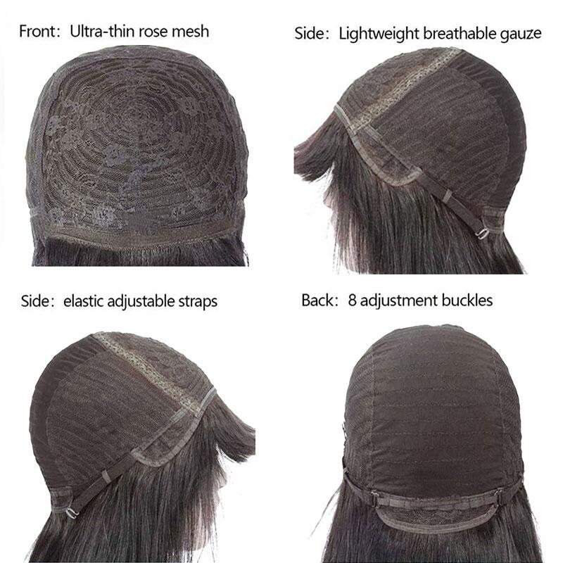 QVR 12A Grade Kinky Curly Wig Brazilian Human Hair Wigs With Bangs Full Machine Made Fringe Wigs - Image 8