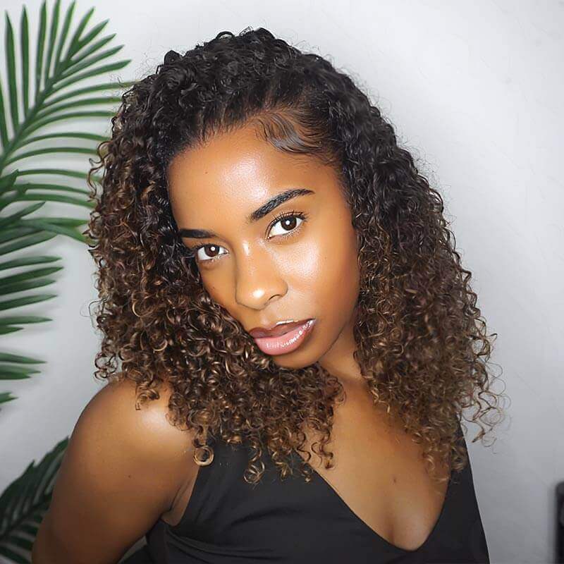 B3G1|Ombre #T1B/30 Small Kinky Curly Feather Crochet Human Hair - Image 6