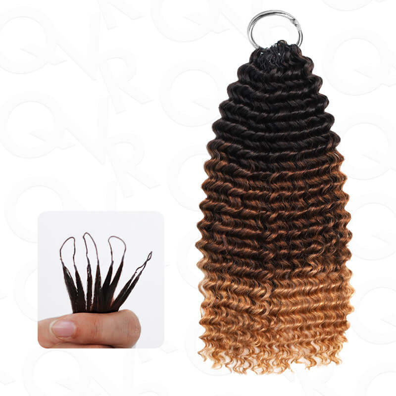 B3G1|Ombre #T1B/30/27 Small Kinky Curly Feather Crochet Human Hair - Image 5
