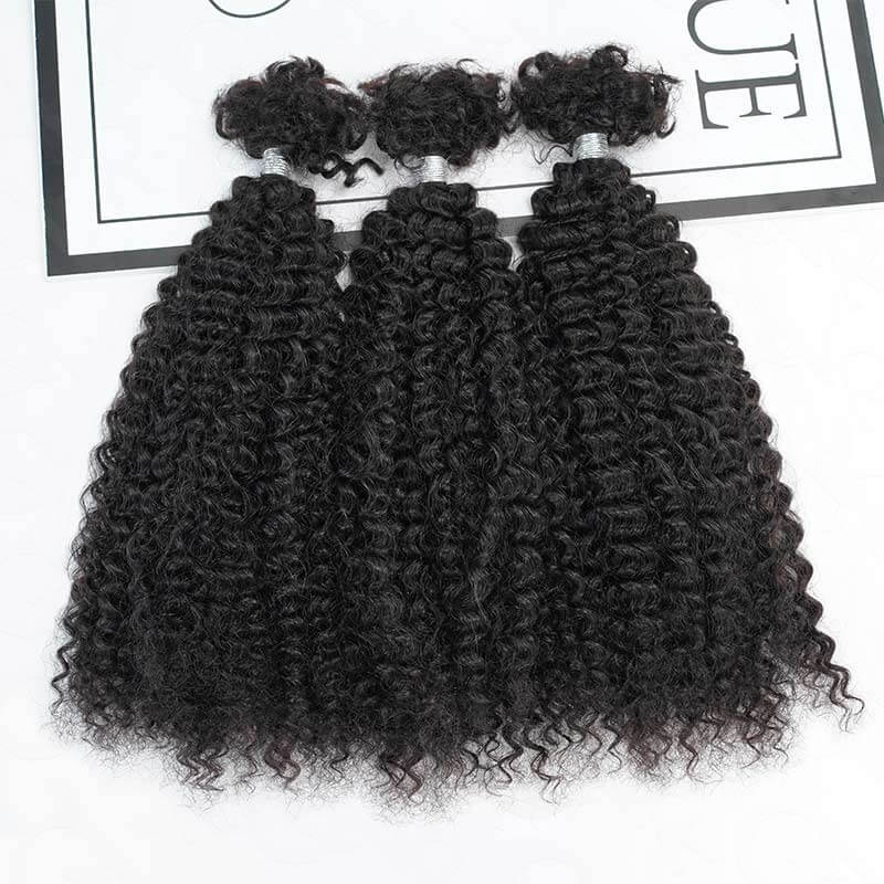 B3G1|QVR Natural Black Bulk Human HairExtensions for Boho Knotless Braiding - Image 12