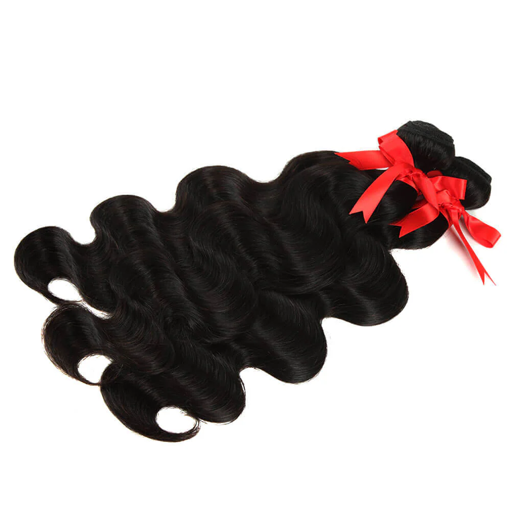 QVR Body Wave Bundles With Closure Virgin Brazilian Hair Weave 3 Bundles With Closure Natural Color 40" - Image 3