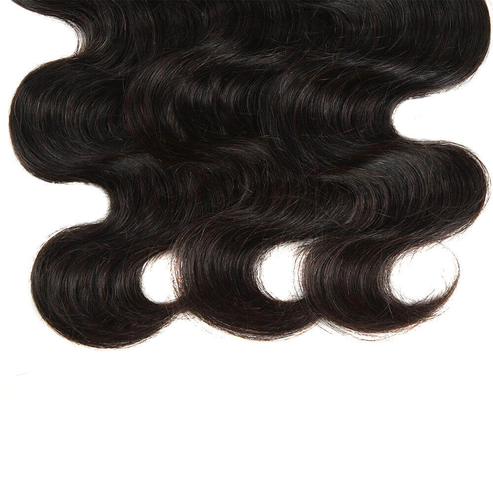 QVR Body Wave Bundles With Closure Virgin Brazilian Hair Weave 3 Bundles With Closure Natural Color 40" - Image 5