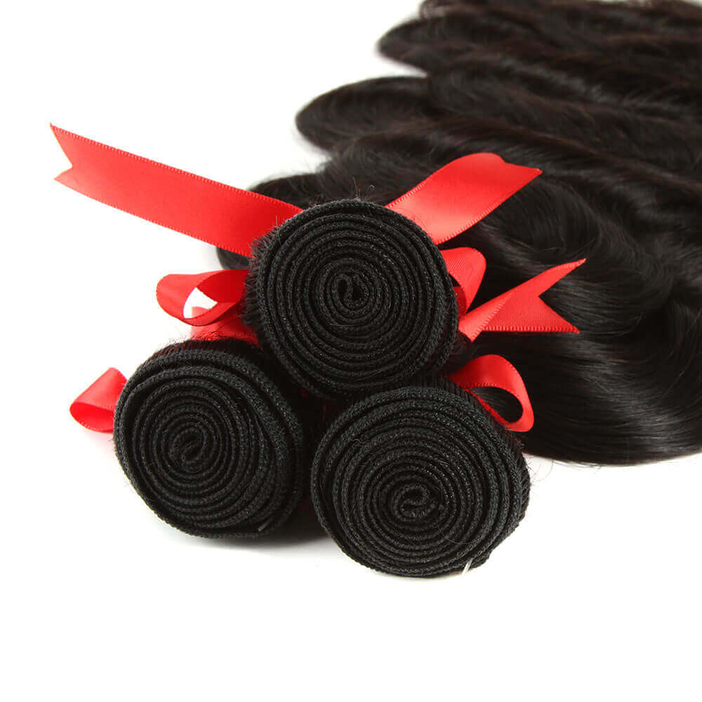 QVR Body Wave Bundles With Closure Virgin Brazilian Hair Weave 3 Bundles With Closure Natural Color 40" - Image 6