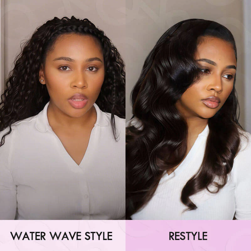 QVR Dark Brown #4 Crochet Hair Water Wave Machine Made Feather Human Hair Extension - Image 3