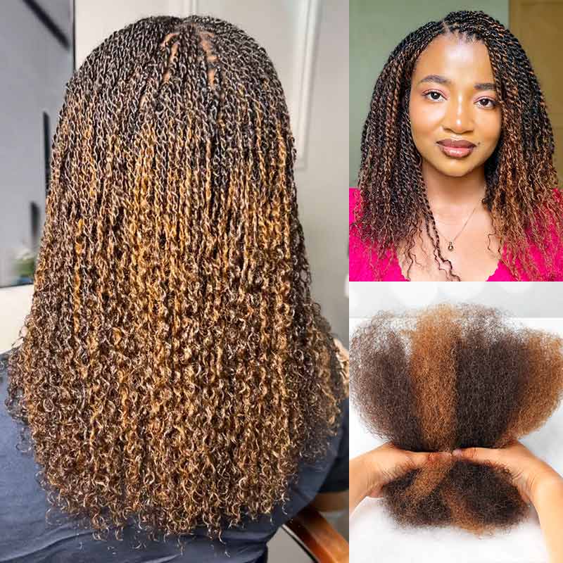 QVR Natural Black Afro kinky Bulk Hair Extensions For Braiding Dreadlock Human Hair - Image 24