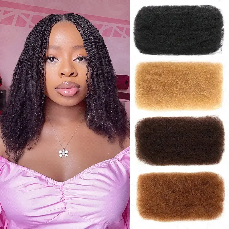 QVR Brazilian Remy Hair Afro kinky Bulk Human Hair For Braiding Dreadlock Hair - Image 13