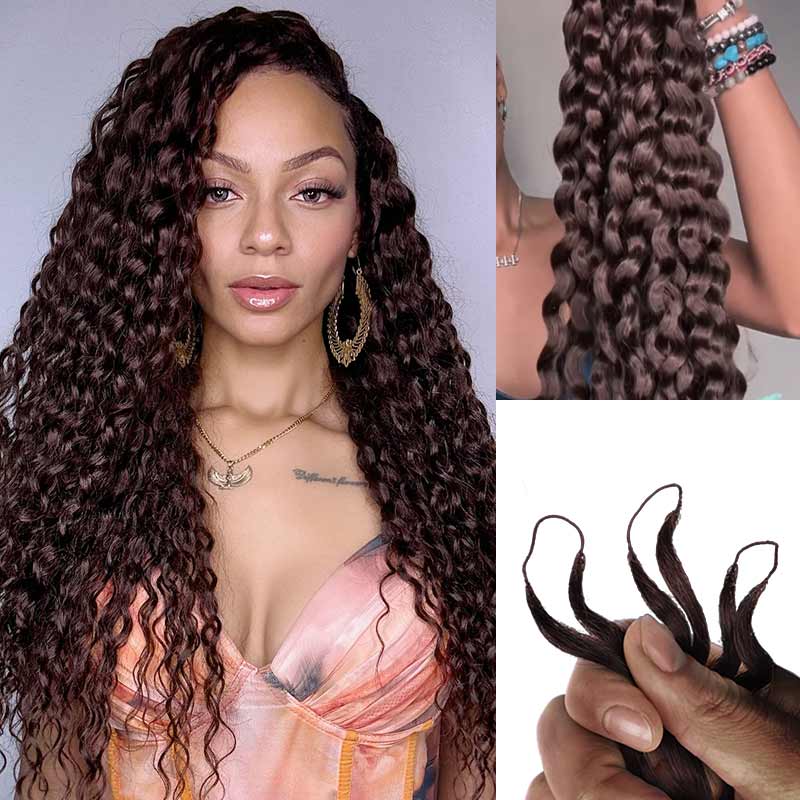 QVR Highlight #4/30/530 Color Water Wave Crochet Braid Human Hair Extensions - Image 10