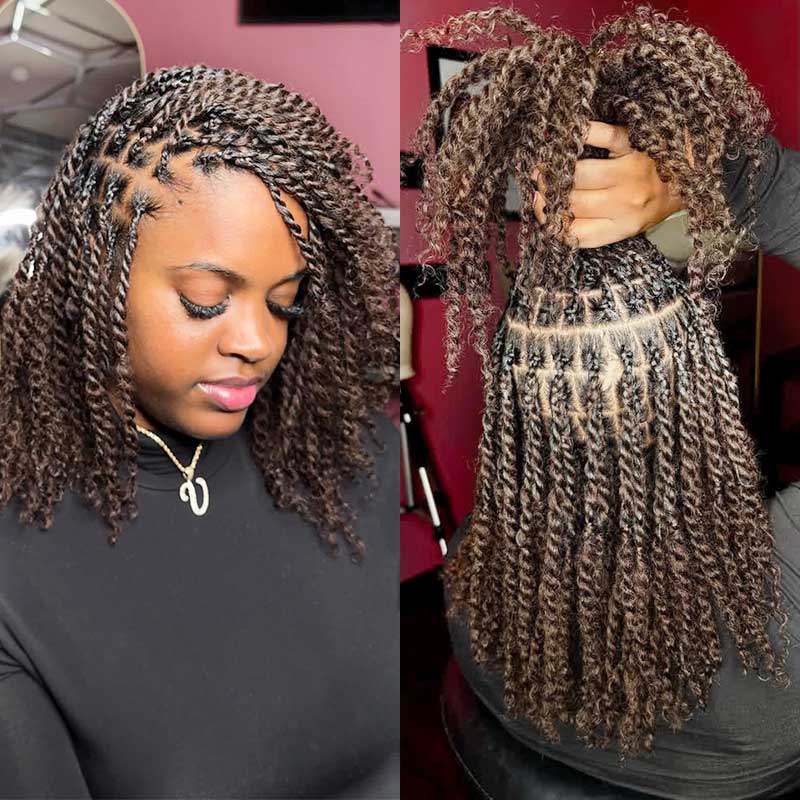 QVR Dark Brown Afro kinky Bulk Hair Extensions For Braiding Dreadlock Human Hair - Image 3