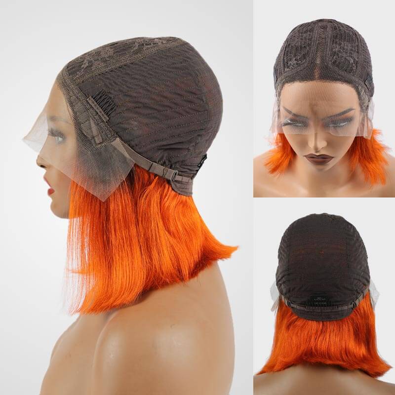 Flash Sale|Ombre 2/Orange Straight T Lace Bob Wig - Image 5