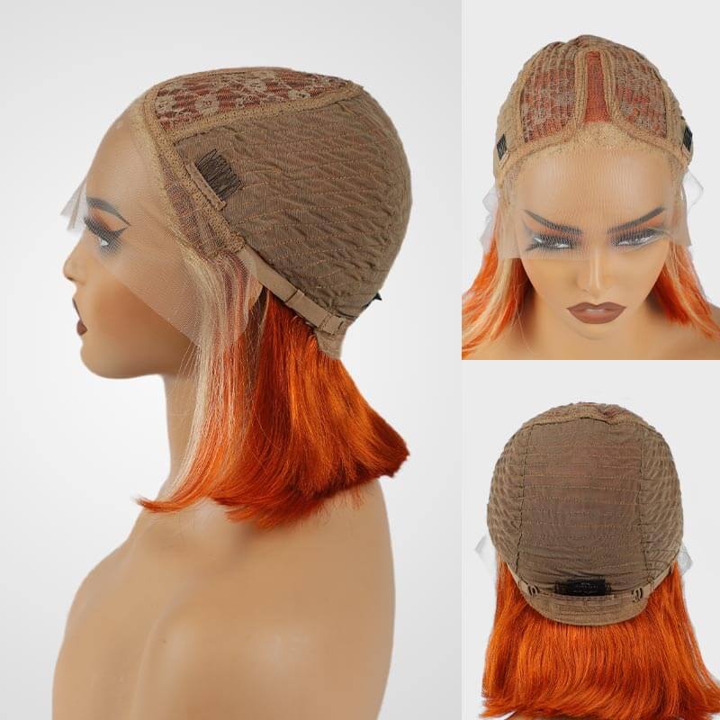 Flash Sale|Ombre Orange/613 Straight T Lace Bob Wig - Image 6