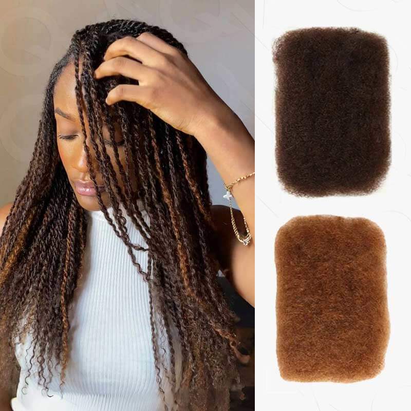 QVR #4+#30 Two Colors Afro Kinky Bulk Human Hair For Braiding DreadLock - Image 8