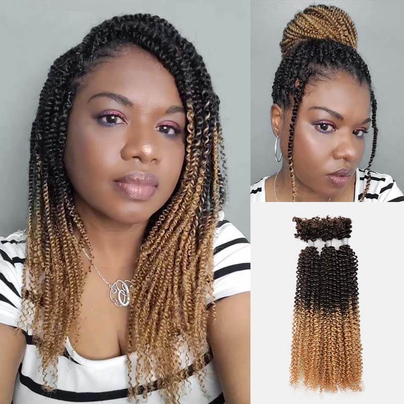 QVR Human Afro Kinky V Bulk Natural Curly Hair for Kinky Twist Crochet Braiding Hair - Image 10