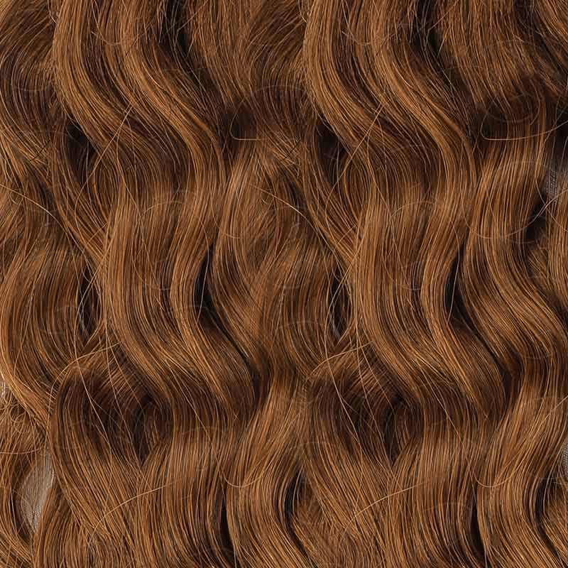 QVR Auburn Brown #30 Crochet Hair Water Wave Machine Made Feather Human Hair Extension - Image 7