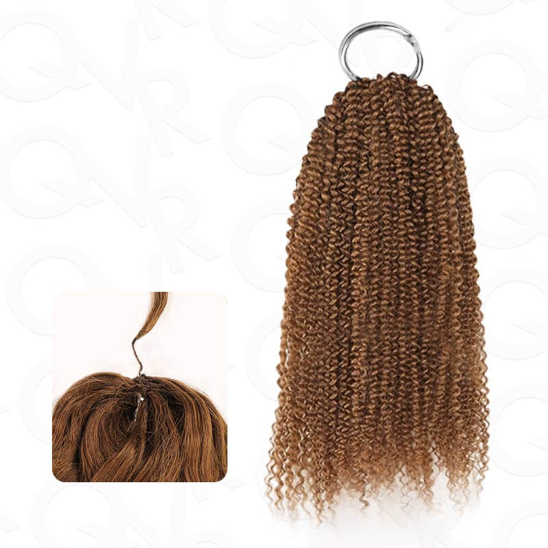 QVR Auburn Brown #30 Crochet Hair Water Wave Machine Made Feather Human Hair Extension - Image 10