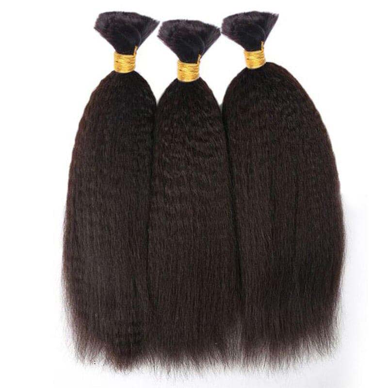 B3G1|QVR Natural Black Bulk Human HairExtensions for Boho Knotless Braiding - Image 7