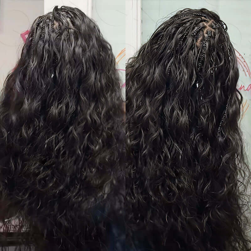 B3G1|QVR Natural Black Bulk Human HairExtensions for Boho Knotless Braiding - Image 3