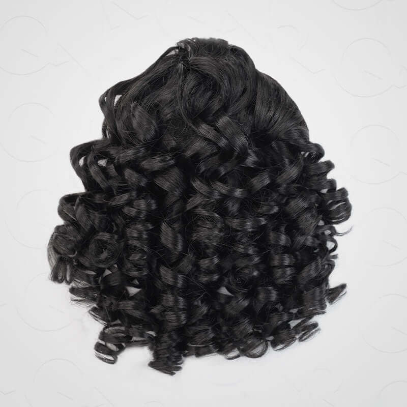 QVR Drawstring Ponytail Extension Bouncy Curl Human Hair Ponytail Hairstyle - Image 4