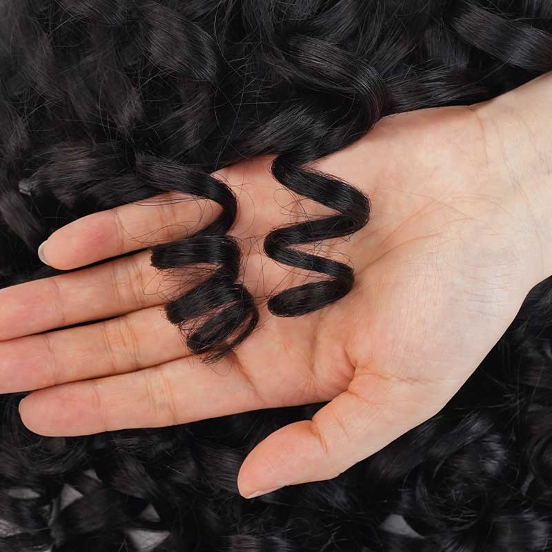 QVR Drawstring Ponytail Extension Bouncy Curl Human Hair Ponytail Hairstyle - Image 6