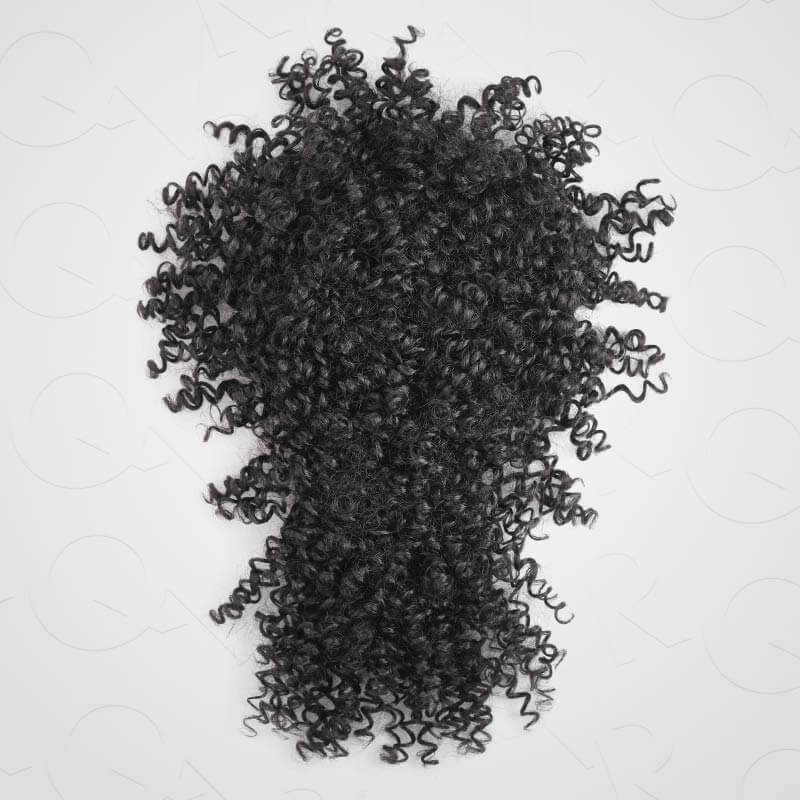 QVR Drawstring Ponytail Extension With Bangs Short Curly Human Hair Ponytail Hairstyle - Image 4