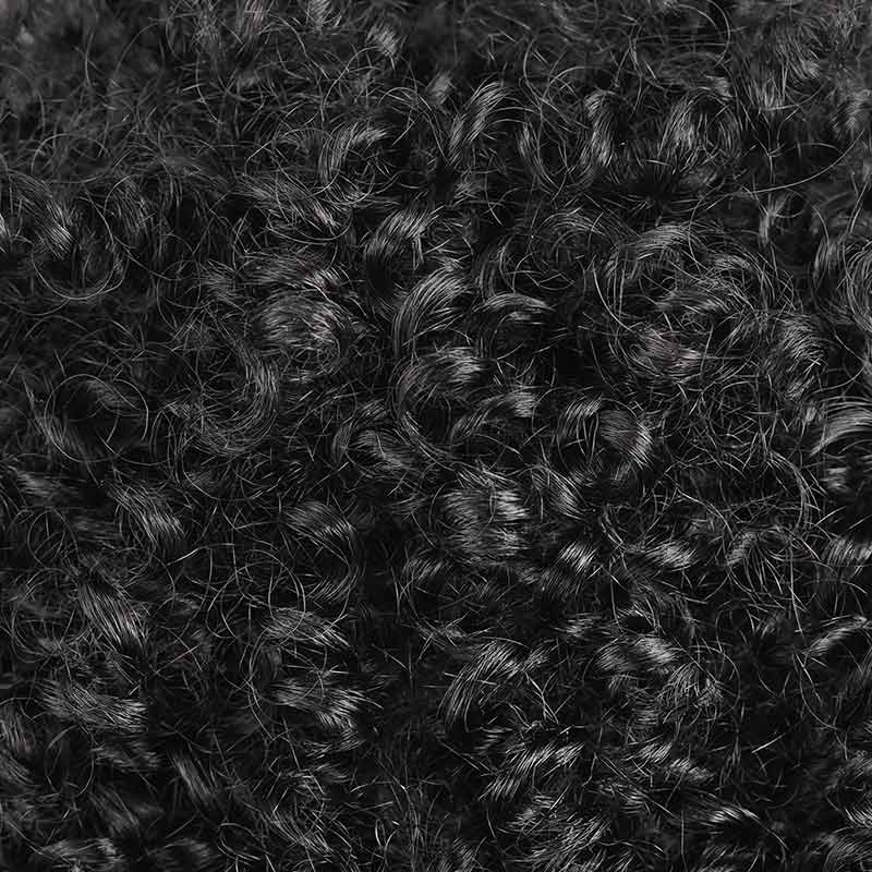 QVR Drawstring Ponytail Extension With Bangs Short Curly Human Hair Ponytail Hairstyle - Image 6