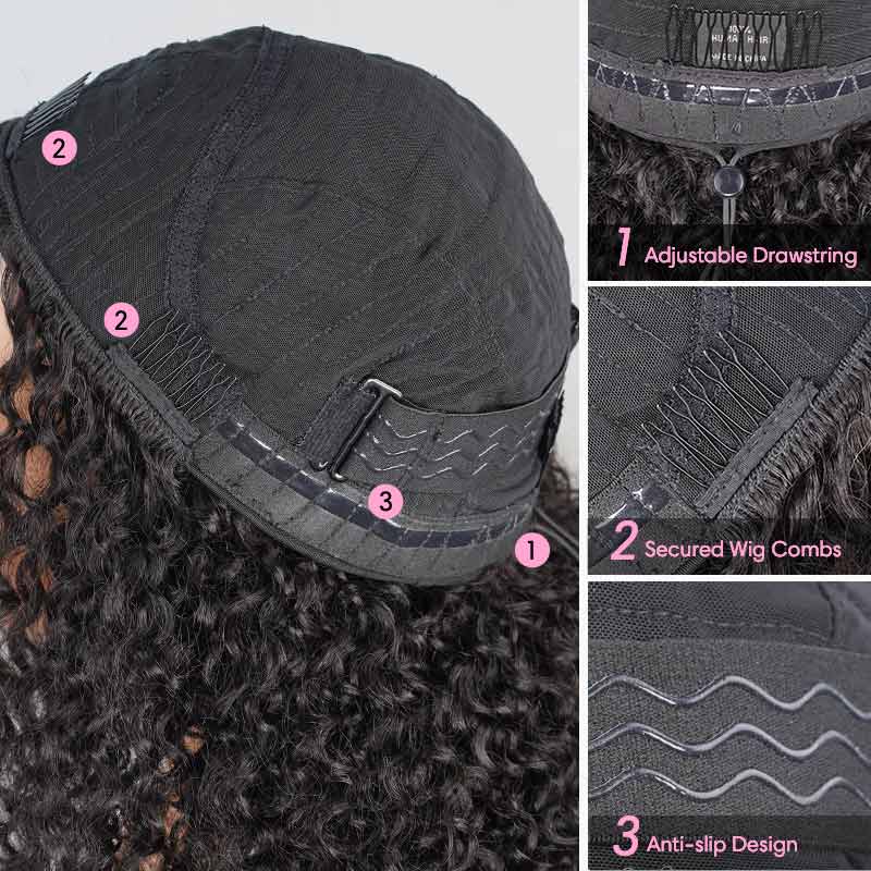 QVR Glueless Twist Curly Half Wig 250% Density Human Hair Wig Wear Go Flip Over Wig - Image 13