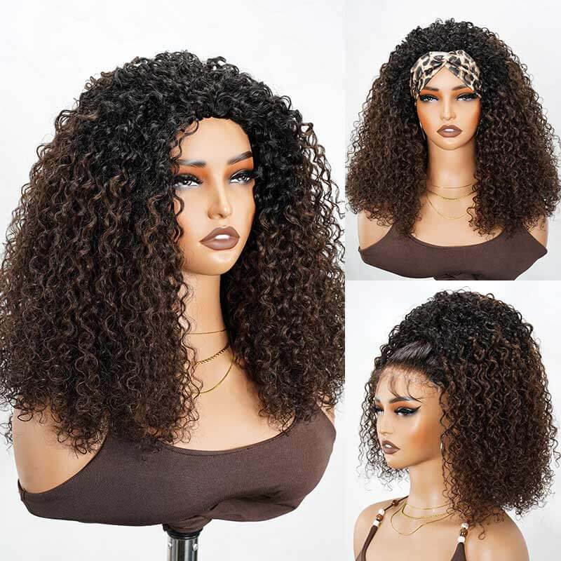 QVR Glueless Kinky Curly Half Wig 250% Density Human Hair Wig Wear Go Flip Over Wig - Image 20