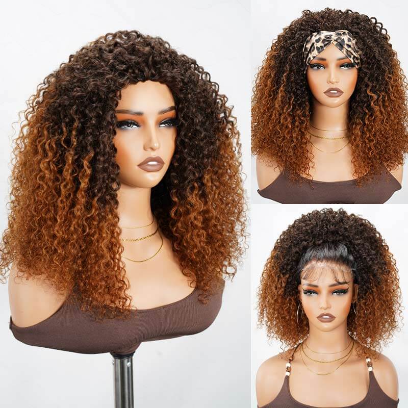 QVR Glueless Kinky Curly Half Wig 250% Density Human Hair Wig Wear Go Flip Over Wig - Image 18