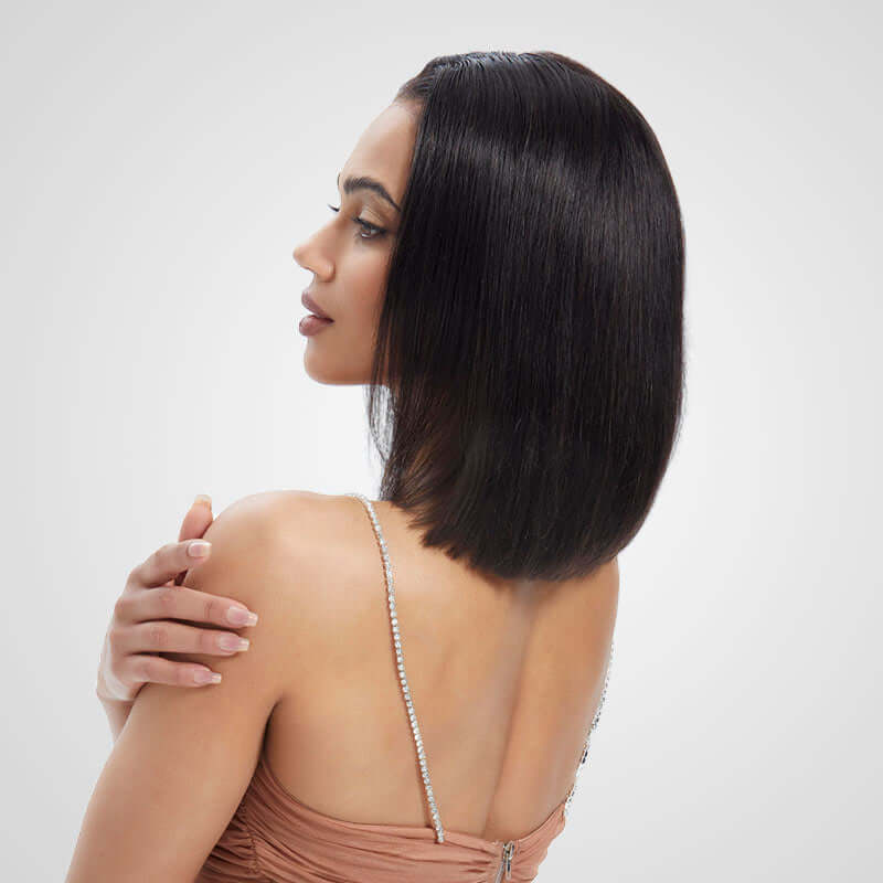 QVR Glueless Pre-cut 4x6 HD Lace Closure Human Hair Short Bob Wigs Straight Wear and Go Wigs - Image 4