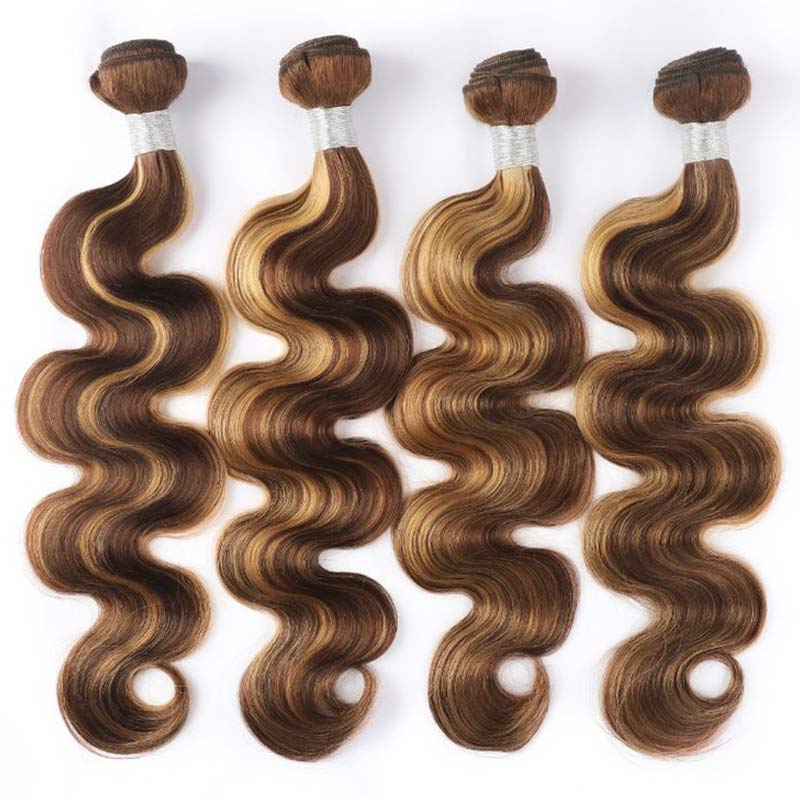 QVR Piano Highlight Body Wave Bundles P4/27 Bundles Ombre Human Hair Bundles - Image 3