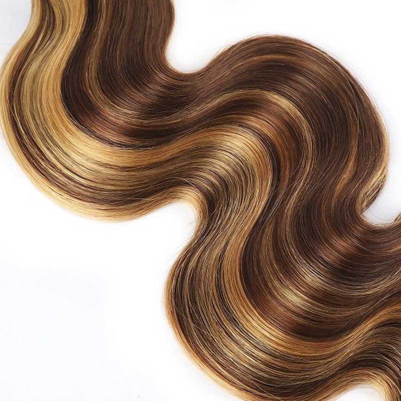 QVR Piano Highlight Body Wave Bundles P4/27 Bundles Ombre Human Hair Bundles - Image 5