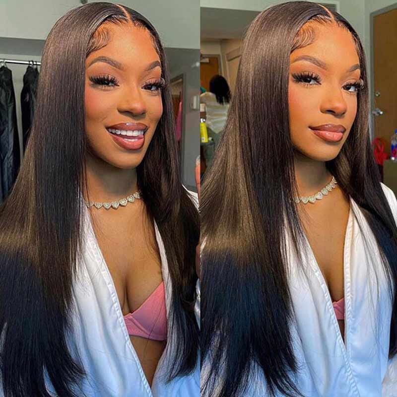 QVR Pre-cut 13x4 HD Lace Frontal Human Hair Wigs Straight Wear and Go Wig For Beginners - Image 4