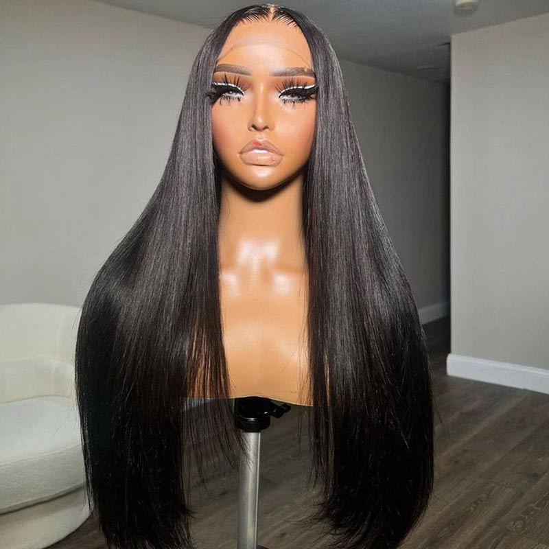 QVR Pre-cut 13x4 HD Lace Frontal Human Hair Wigs Straight Wear and Go Wig For Beginners - Image 5