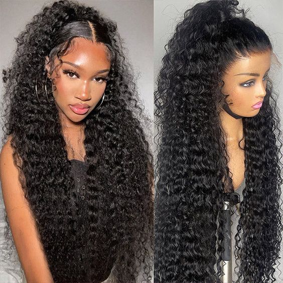 QVR Glueless 13x4 HD Lace Frontal Wig Deep Wave Invisible HD Lace Human Hair Wigs - Image 4