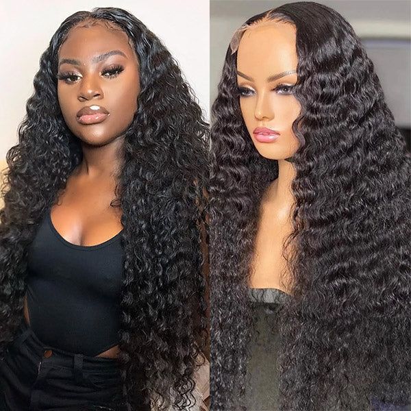 QVR Glueless 13x4 HD Lace Frontal Wig Deep Wave Invisible HD Lace Human Hair Wigs - Image 5