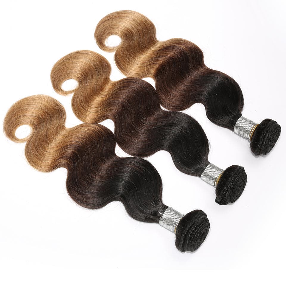 Ombre Color 1b/4/27 Body Wave 3 Bundles Virgin Hair - Image 4