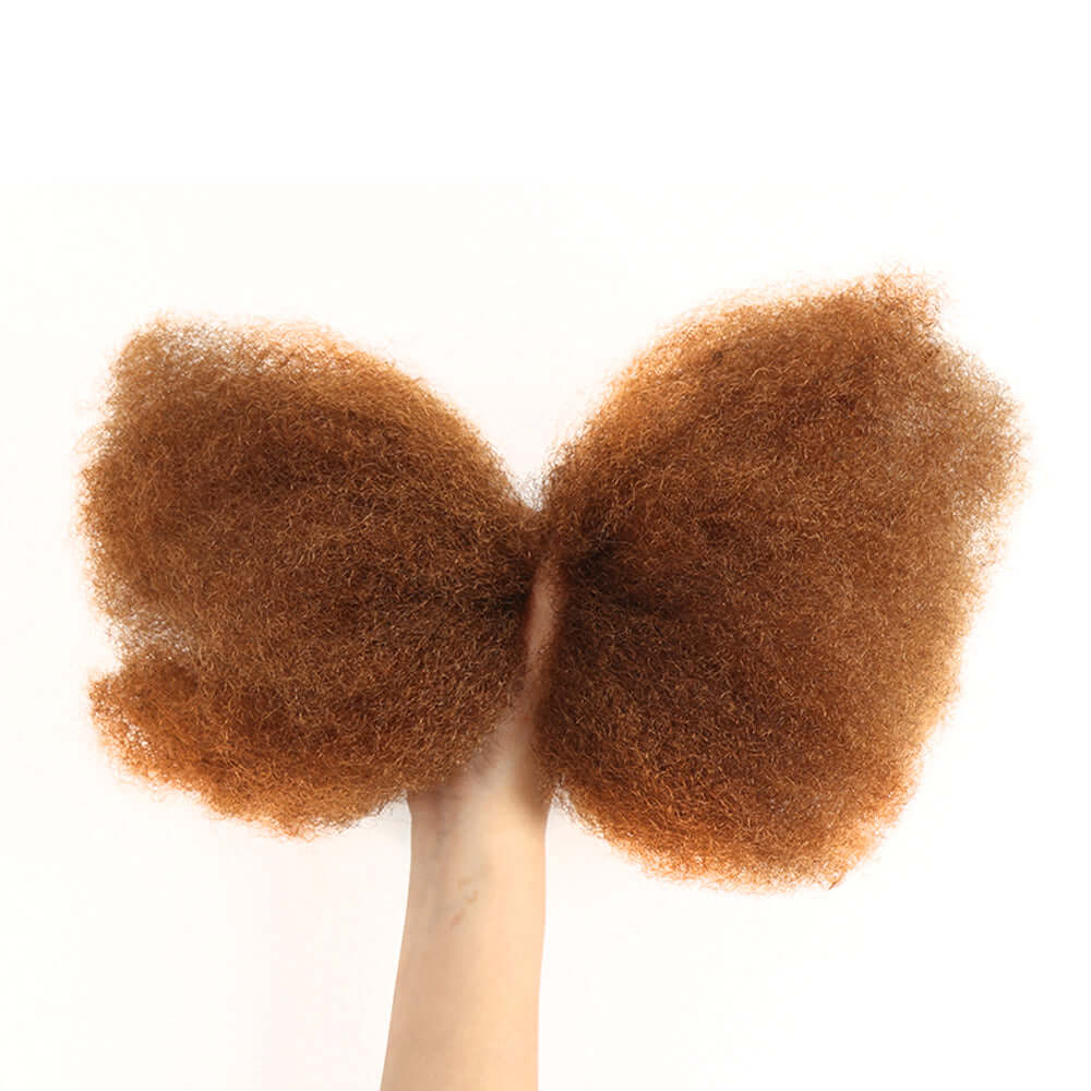 QVR Affordable Afro Kinky Bulk Human Hair Auburn Color For Braiding DreadLock - Image 15