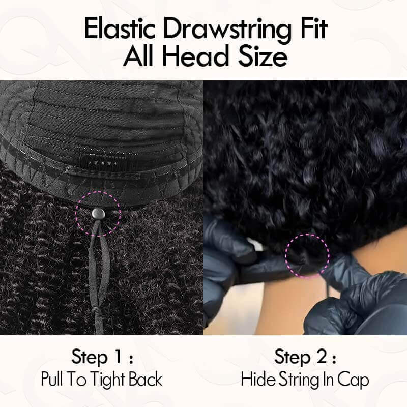 QVR Afro Kinky Curly V Part Wigs Human Hair Beginner Friendly No Leave Out - Image 11