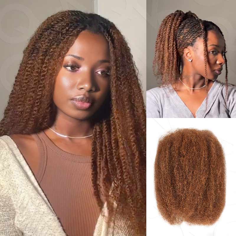 B3G1|Honey Blonde Afro kinky Bulk Human Hair - Image 7