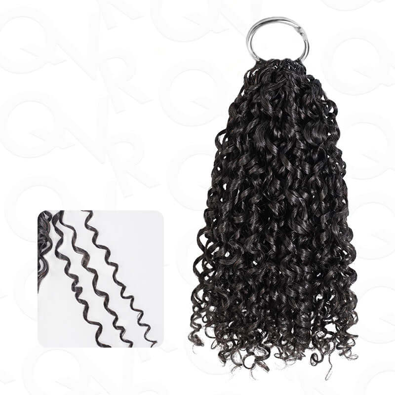 QVR Ramen Curl Crochet Hair Natural Black Machine Made Feather Crochet Human Hair Extension - Image 6