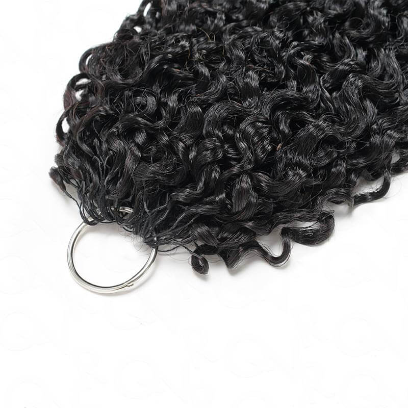 Member Sale|QVR Burmese Curly Crochet Hair Natural Black Machine Made Feather Crochet Human Hair Extension - Image 11