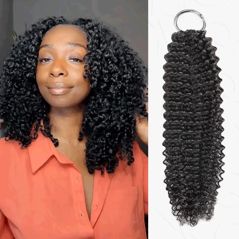 B3G1|Ombre #T1B/30 Small Kinky Curly Feather Crochet Human Hair - Image 7