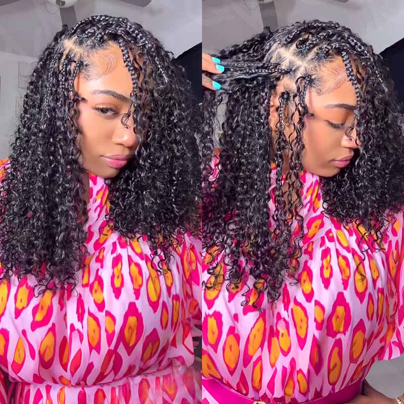 Member Sale|QVR Burmese Curly Crochet Hair Natural Black Machine Made Feather Crochet Human Hair Extension - Image 3