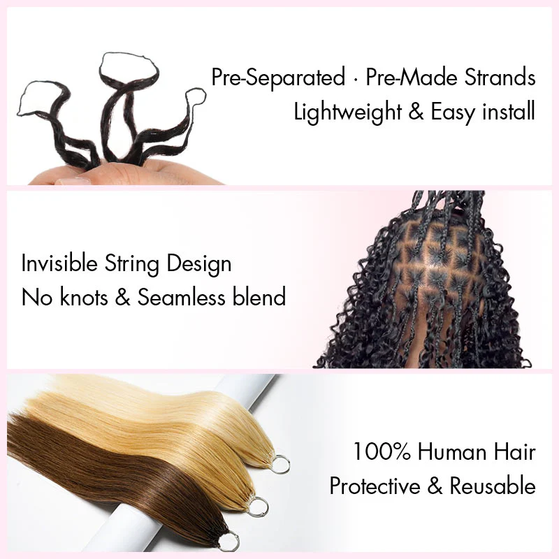 QVR Dark Brown #4 Crochet Hair Water Wave Machine Made Feather Human Hair Extension - Image 6